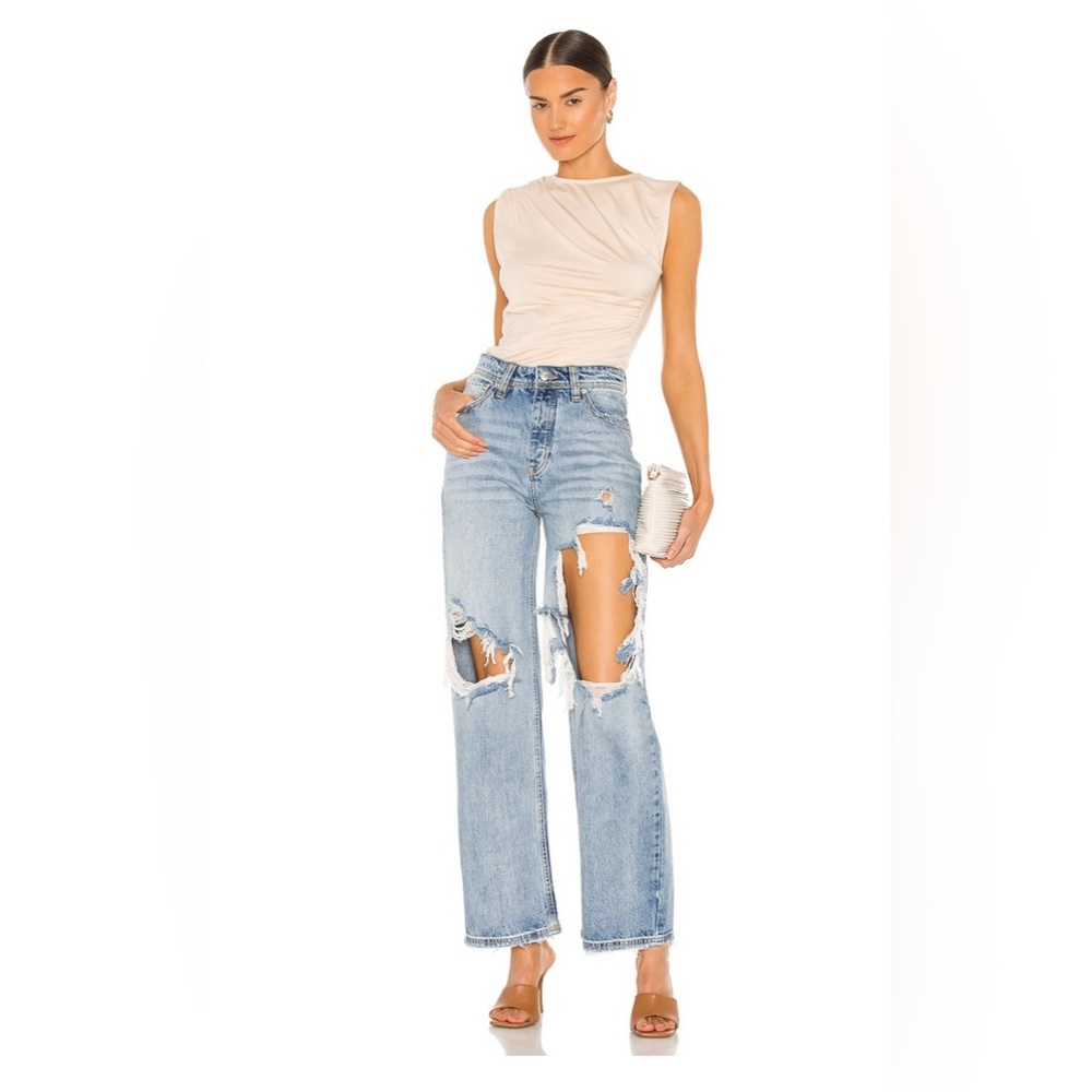 Lovers + Friends ruched tee top- size small